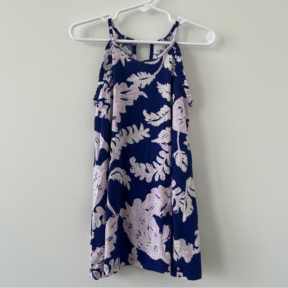 Lilly Pulitzer Girls midi sundress purple print xs floral beachy preppy resort